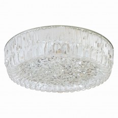 Circular round flush mount with textured glass shade